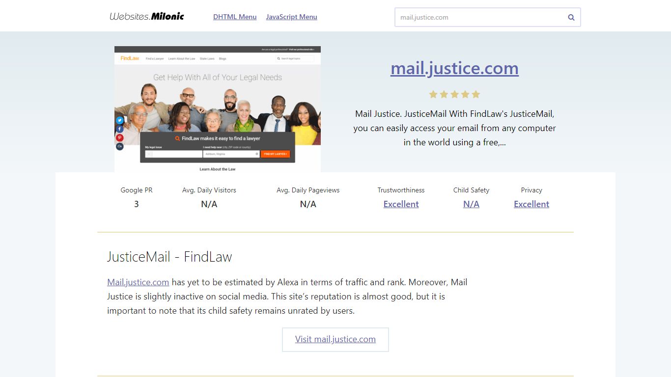 Mail.justice.com website. Find Laws, Legal Information, and Attorneys ...