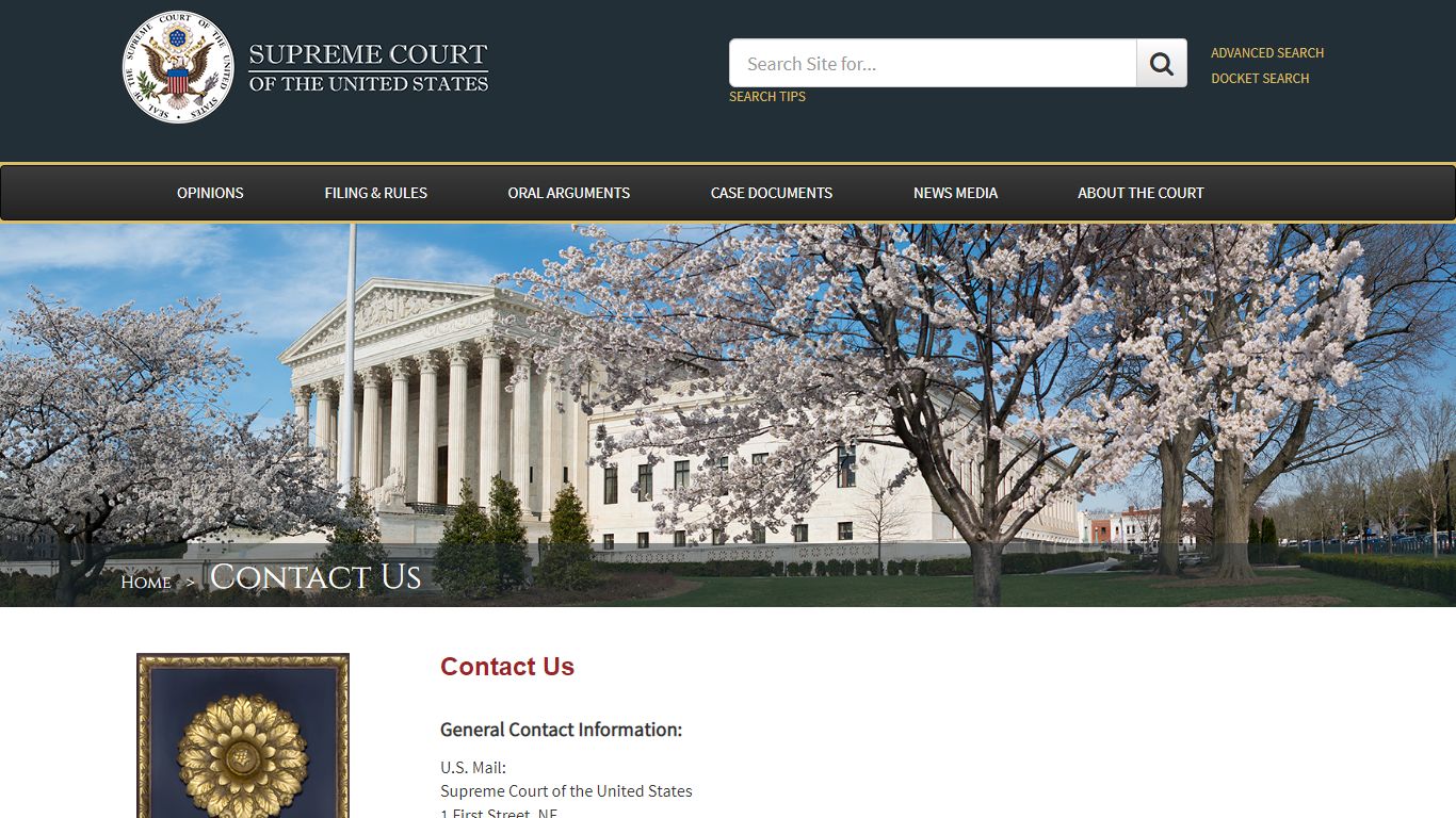 Contact Us - Supreme Court of the United States